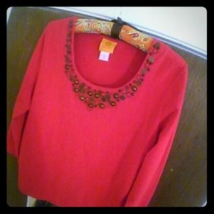 Long sleeved red top